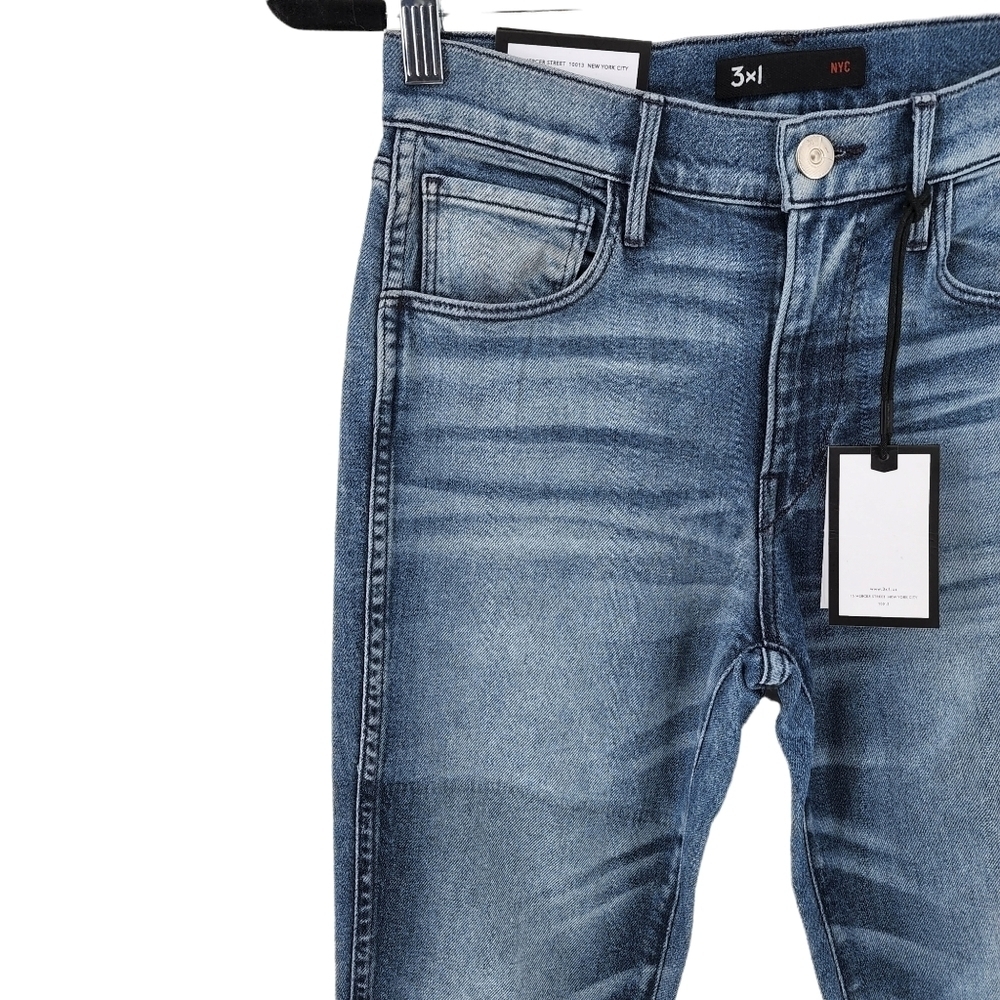 3x1 Women's W3 Shadow Blue Straight Authentic Crop Jean - 25 - Picture 3 of 7